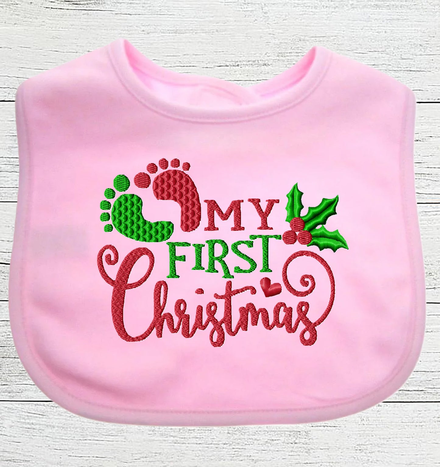 Baby Bib "My 1st Christmas" Boy Girl Gift EMBROIDERED BABY BIB