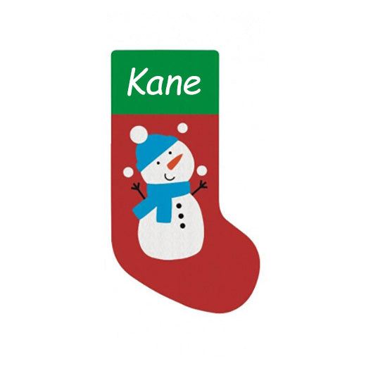 Personalised Christmas Snowman Embroidered Stocking