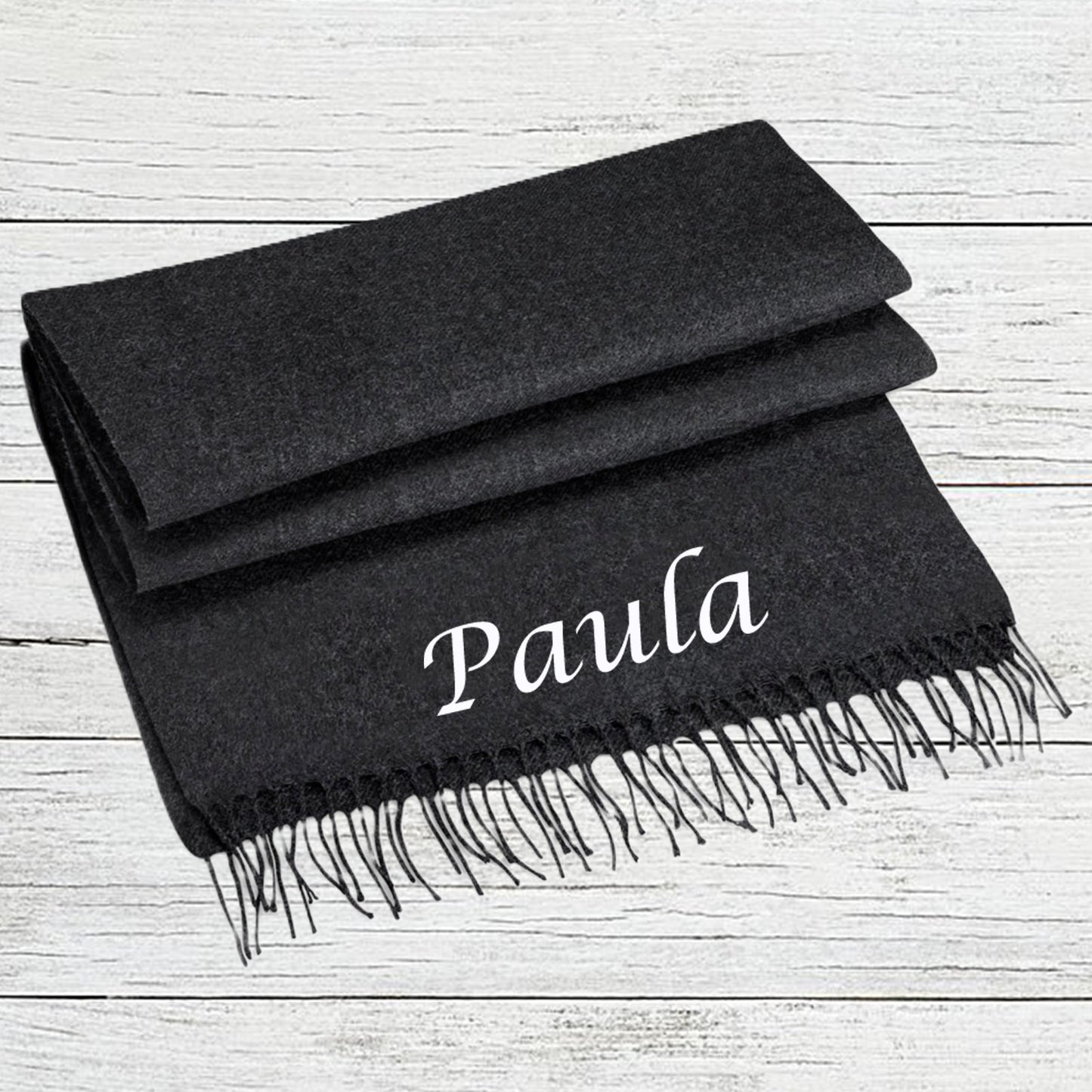 Luxury Personalised Scarf – Custom Embroidered with Name/Initials - Perfect Gift
