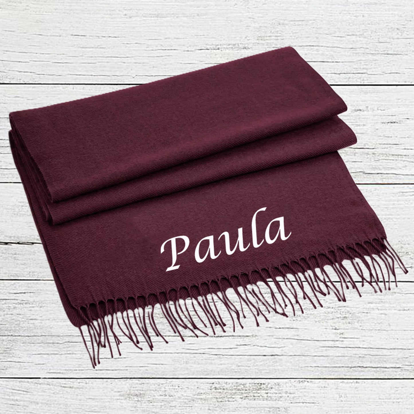Luxury Personalised Scarf – Custom Embroidered with Name/Initials - Perfect Gift