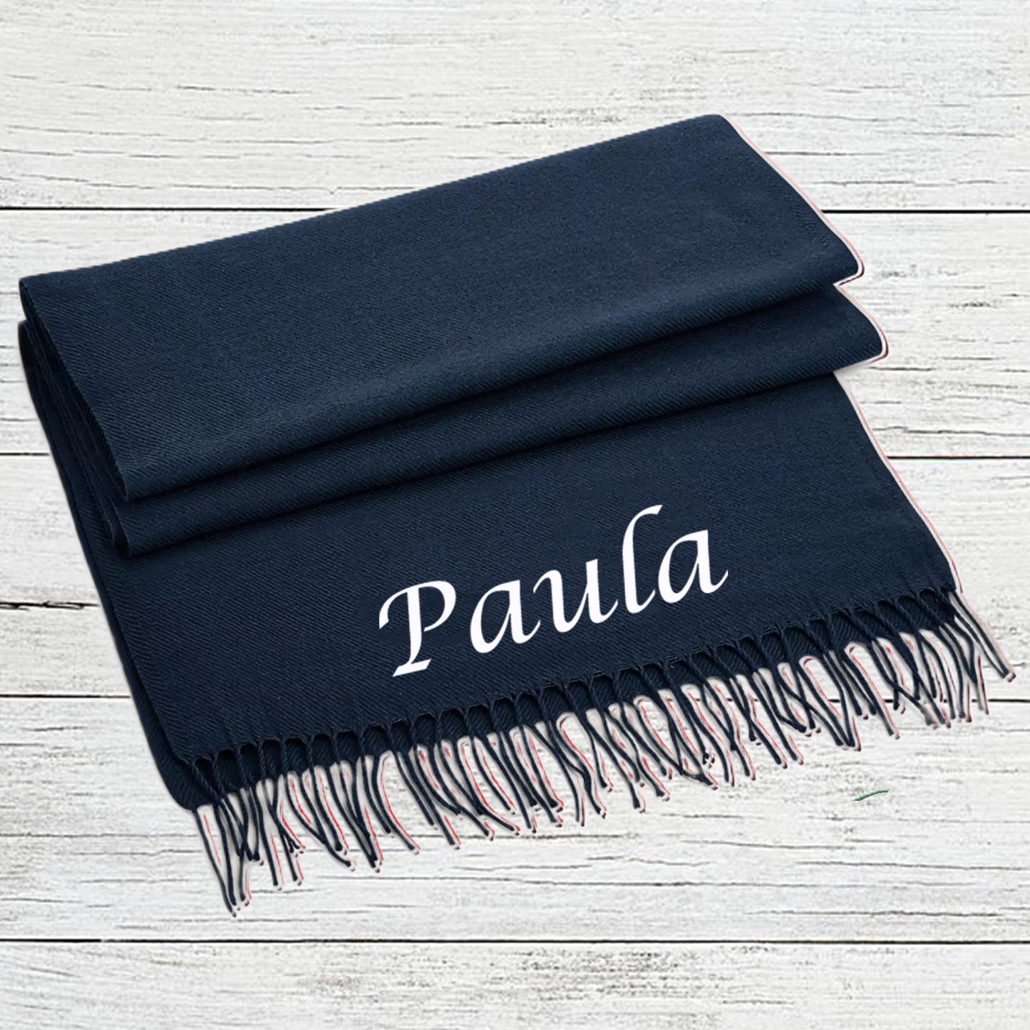 Luxury Personalised Scarf – Custom Embroidered with Name/Initials - Perfect Gift