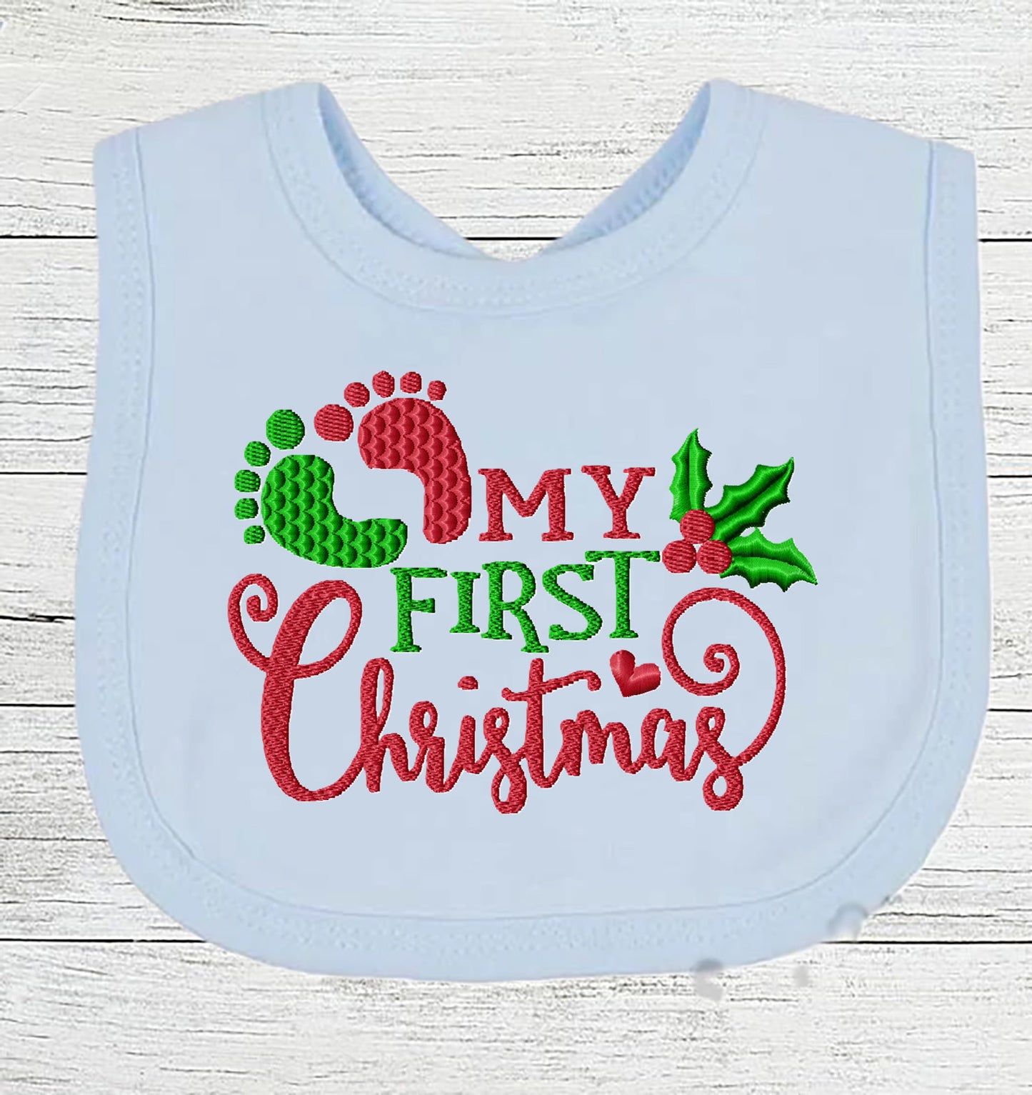 Baby Bib "My 1st Christmas" Boy Girl Gift EMBROIDERED BABY BIB