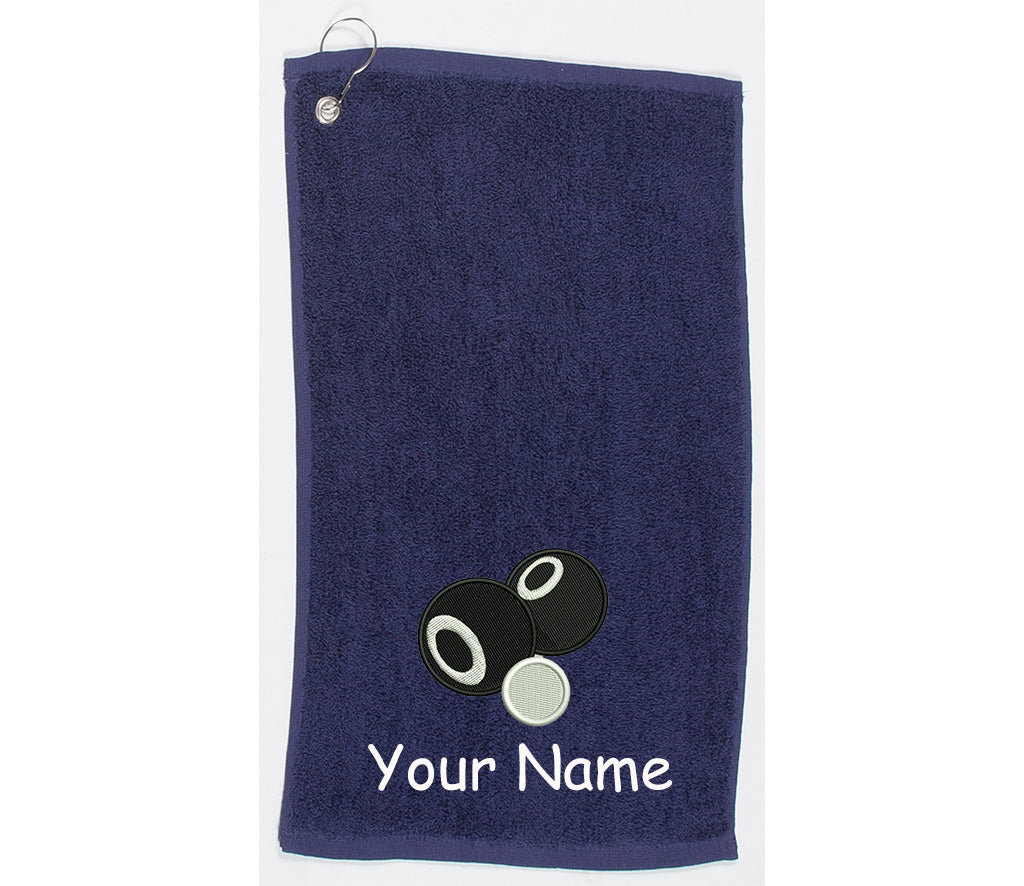 Personalised embroidered Lawn bowls / Bowling Towel