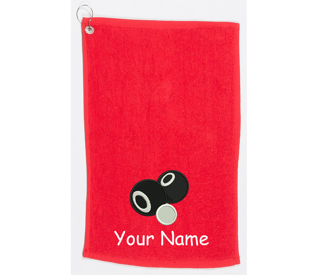 Personalised embroidered Lawn bowls / Bowling Towel