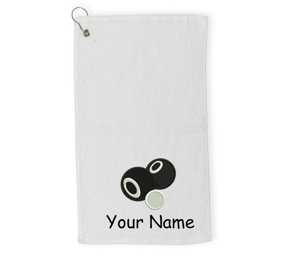 Personalised embroidered Lawn bowls / Bowling Towel