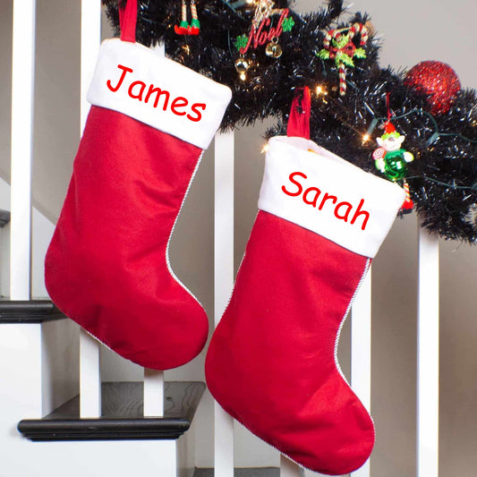 Personalised Luxury Red Christmas Stocking