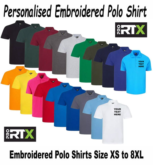 Personalised Embroidered Pro RTX Classic Polo shirt Workwear
